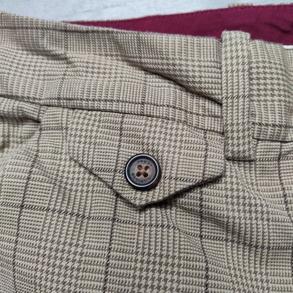 TOMMY‎ HILFIGER Women Size 4 Brown Plaid Cotton 13